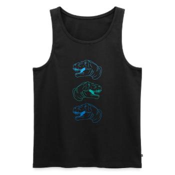 T-Rex Trio Neon Stil Cool Geschenkidee - Männer Premium Bio Tank Top - Schwarz - Vorne - AI Model Male 178 light (178cm)