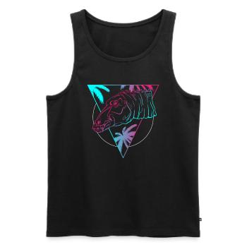 Colored Dino Circle Art Gift - Men's Premium Organic Tank Top - black - Front - AI Model Male 178 light (178cm)