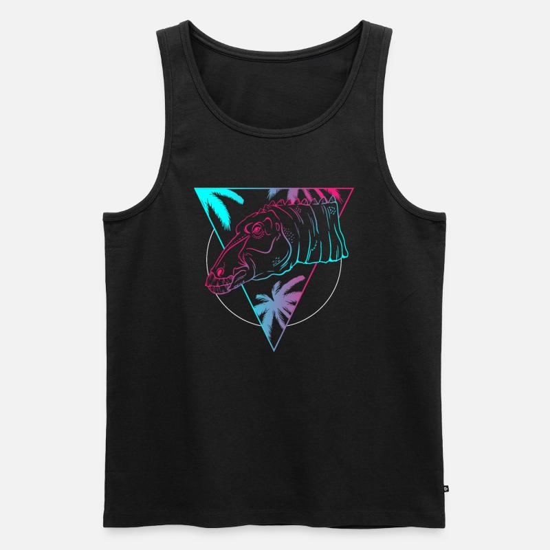 Farbiger Dino Kreis Kunst Geschenk - Männer Premium Bio Tank Top - Schwarz