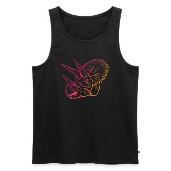 Neon Triceratops Retro Style Collectible - Men's Premium Organic Tank Top - black - Front - Michal (187cm)