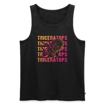 Triceratops Pun Design Vintage Look - Men's Premium Organic Tank Top - black - Front - AI Model Male 178 light (178cm)