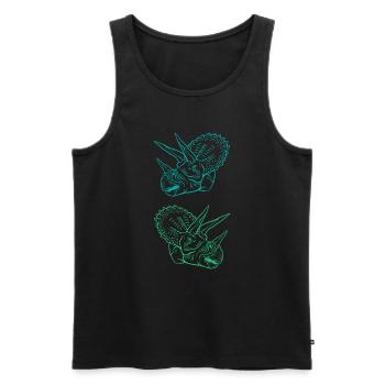 Triceratops Linienkunst Minimal Schwarz - Männer Premium Bio Tank Top - Schwarz - Vorne - AI Model Male 178 light (178cm)