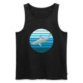 Mystischer Meeresbewohner Hammerhai - Männer Premium Bio Tank Top - Schwarz - Vorne - Michal (187cm)