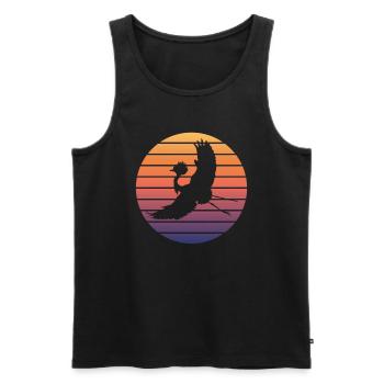Crane Contour coucher de soleil Nature Fan - Débardeur bio Premium Homme - noir - Devant - Michal (187cm)