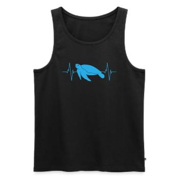 Tortues Heartbeat Love Nature - Débardeur bio Premium Homme - noir - Devant - Michal (187cm)