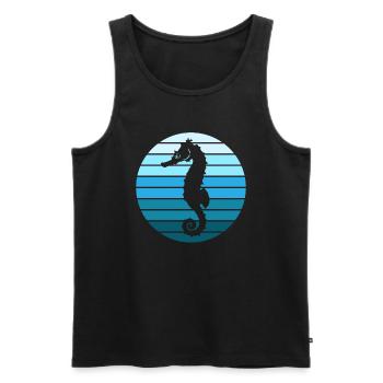 Cool Blue Seahorse Style - Men's Premium Organic Tank Top - black - Front - AI Model Male 178 light (178cm)