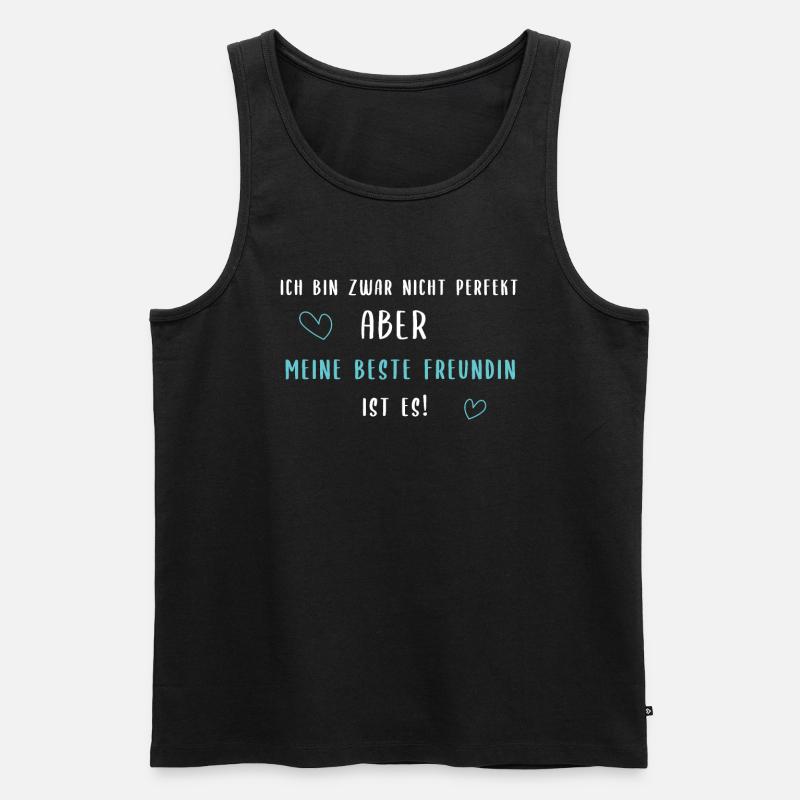 Beste Freundin Perfektion Liebe - Männer Premium Bio Tank Top - Schwarz