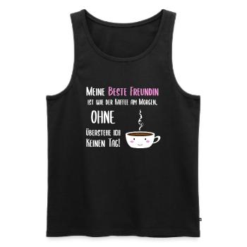 Süße Freundin Kaffee Becher Gesicht - Männer Premium Bio Tank Top - Schwarz - Vorne - Michal (187cm)