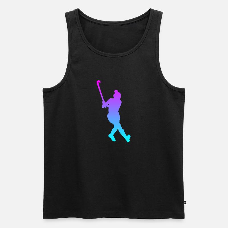 Eisfläche ruft: Puck-Jäger - Männer Premium Bio Tank Top - Schwarz