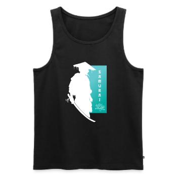 Samurai Blume Krieger Seelenfrieden Kunst - Männer Premium Bio Tank Top - Schwarz - Vorne - AI Model Male 178 light (178cm)