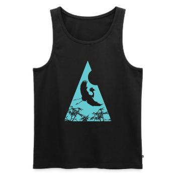 Grue Origami Géométrie Créativité - Débardeur bio Premium Homme - noir - Devant - Michal (187cm)