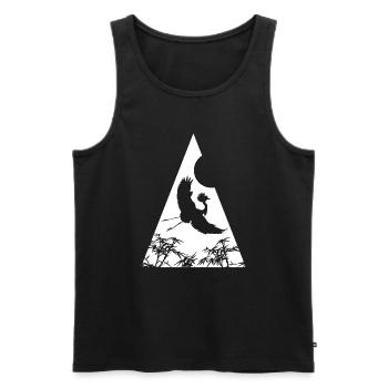 Grue Origami Géométrie Créativité - Débardeur bio Premium Homme - noir - Devant - Michal (187cm)