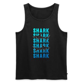 Mystérieux requin Ocean King cadeau - Débardeur bio Premium Homme - noir - Devant - Michal (187cm)