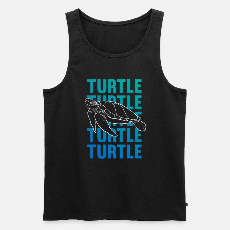 TURTLE Schattenbild Wortkunst Geschenk - Männer Premium Bio Tank Top - Schwarz