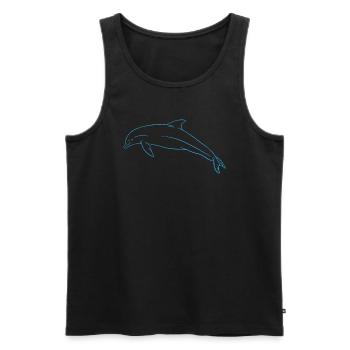 Océan liberté Dolphin amour cadeau - Débardeur bio Premium Homme - noir - Devant - AI Model Male 178 light (178cm)