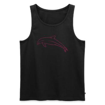 Océan liberté Dolphin amour cadeau - Débardeur bio Premium Homme - noir - Devant - AI Model Male 178 light (178cm)