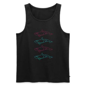 Cadeau de beauté de la mer de la famille d’orques - Débardeur bio Premium Homme - noir - Devant - AI Model Male 178 light (178cm)