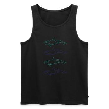 Cadeau de beauté de la mer de la famille d’orques - Débardeur bio Premium Homme - noir - Devant - AI Model Male 178 light (178cm)