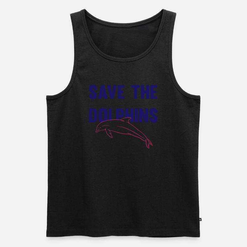 Delfinschutz Appell Design - Männer Premium Bio Tank Top - Schwarz