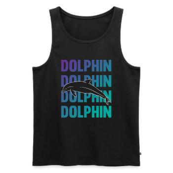 Style de typographie Dolphin Contour - Débardeur bio Premium Homme - noir - Devant - AI Model Male 178 light (178cm)