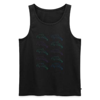 School of Dolphins Freedom of the Sea Gift - Men's Premium Organic Tank Top - black - Front - Michal (187cm)