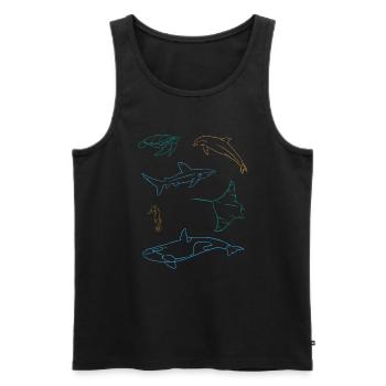 Ozeanische Freunde Farbenpracht Unterwasser - Männer Premium Bio Tank Top - Schwarz - Vorne - AI Model Male 178 light (178cm)