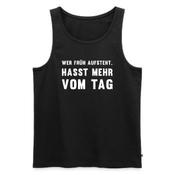 Anti-Morgenmensch Wecker-Snooze-Geschenk - Männer Premium Bio Tank Top - Schwarz - Vorne - Michal (187cm)