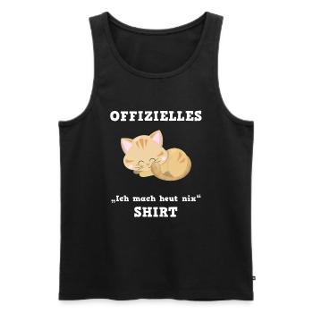 Katze Ruhetag Faulenzen Relax Shirt - Männer Premium Bio Tank Top - Schwarz - Vorne - AI Model Male 178 light (178cm)