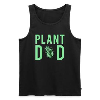 Plante Papa Botanique Père Plantes Style - Débardeur bio Premium Homme - noir - Devant - AI Model Male 178 light (178cm)