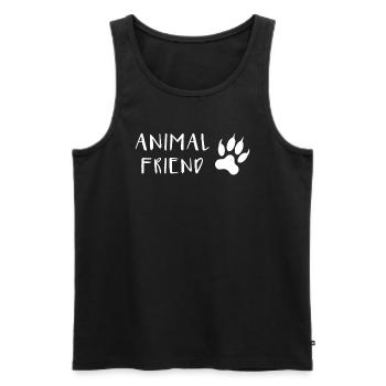 Animal Lover Font Paw Print Style - Men's Premium Organic Tank Top - black - Front - Michal (187cm)