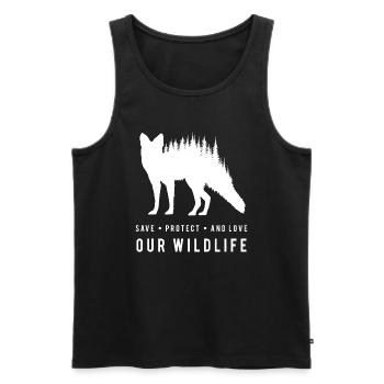 Préservez les renards - Aime notre nature sauvage - Débardeur bio Premium Homme - noir - Devant - Michal (187cm)