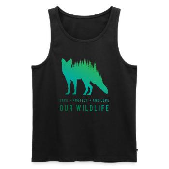 Préservez les renards - Aime notre nature sauvage - Débardeur bio Premium Homme - noir - Devant - Michal (187cm)