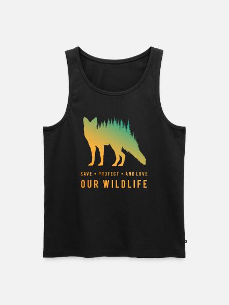 Preserve Foxes - Loves Our Wilderness - Men's Premium Organic Tank Top - black