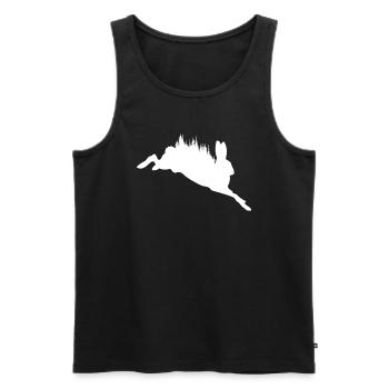 Rabbit Forest Spirit - Nature Harmony - Men's Premium Organic Tank Top - black - Front - AI Model Male 178 light (178cm)
