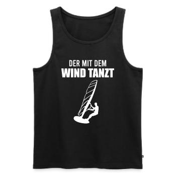 Wind dancer - surfer soul - Men's Premium Organic Tank Top - black - Front - AI Model Male 178 light (178cm)