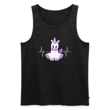 Unicorn Heartbeat - Cute Magic - Men's Premium Organic Tank Top - black - Front - Michal (187cm)