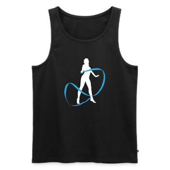 Bande de gymnastique Grace - L’élégance en mouvement - Débardeur bio Premium Homme - noir - Devant - Michal (187cm)