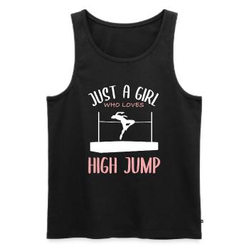Fille Aime La Passion Du Saut En Hauteur - Débardeur bio Premium Homme - noir - Devant - Michal (187cm)