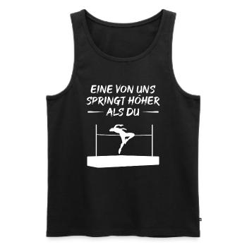 Ich springe höher als du Geschenk - Männer Premium Bio Tank Top - Schwarz - Vorne - AI Model Male 178 light (178cm)
