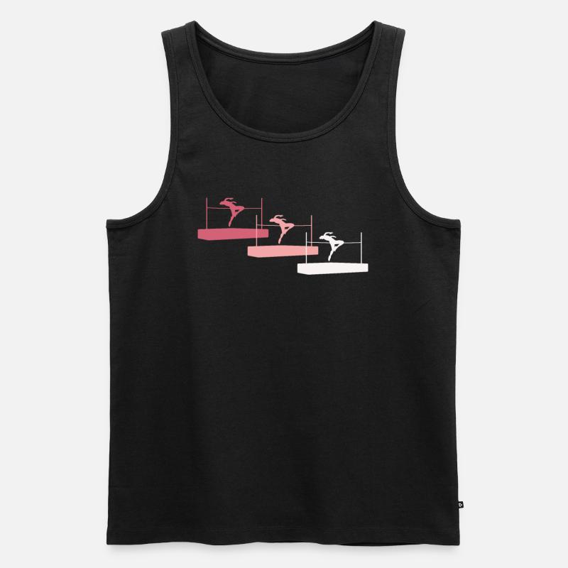 Farbenfrohe Hochsprung Figuren - Männer Premium Bio Tank Top - Schwarz