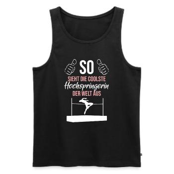Coolste Hochspringerin Ever - Männer Premium Bio Tank Top - Schwarz - Vorne - Michal (187cm)