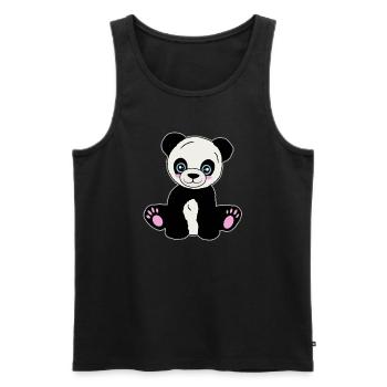 Adorable Panda Friend - Men's Premium Organic Tank Top - black - Front - AI Model Male 178 light (178cm)
