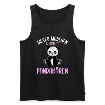 Girl's heart for pandas - Men's Premium Organic Tank Top - black - Front - AI Model Male 178 light (178cm)