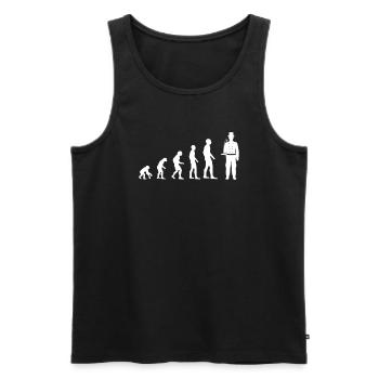Evolution to Happiness - Men's Premium Organic Tank Top - black - Front - AI Model Male 178 light (178cm)