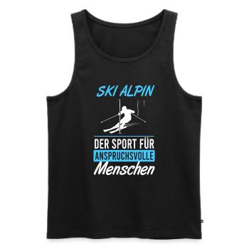 Elite Alpine Skiing Style Gift - Men's Premium Organic Tank Top - black - Front - AI Model Male 178 light (178cm)