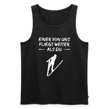Conception de champion de vol long - Débardeur bio Premium Homme - noir - Devant - AI Model Male 178 light (178cm)