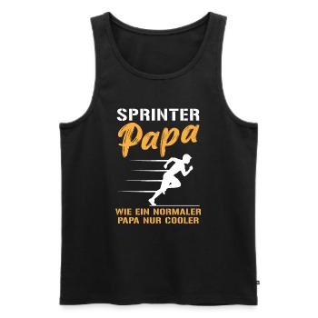 Cool Sprinter Papa Überholspur - Männer Premium Bio Tank Top - Schwarz - Vorne - AI Model Male 178 light (178cm)