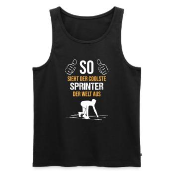 Top Sprinter - Pure Coolness - Men's Premium Organic Tank Top - black - Front - AI Model Male 178 light (178cm)
