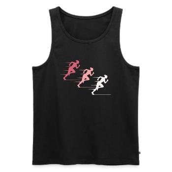Colorful Sprinters Elite - Men's Premium Organic Tank Top - black - Front - Michal (187cm)