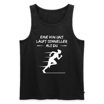 Schneller Sprint – Herausforderung Pur - Männer Premium Bio Tank Top - Schwarz - Vorne - AI Model Male 178 light (178cm)